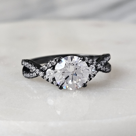 Charmed Aroma Black Gold ring set, size 7, 925 Sterling Silver - Picture 2 of 7